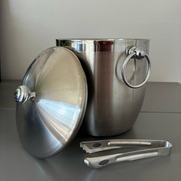 Stainless Steel Ice Bucket with Tongs - Picture 3 of 6
